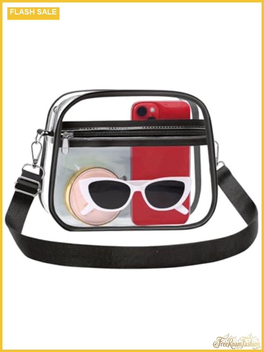 Clear Stadium Approved Crossbody Bag with Adjustable Strap